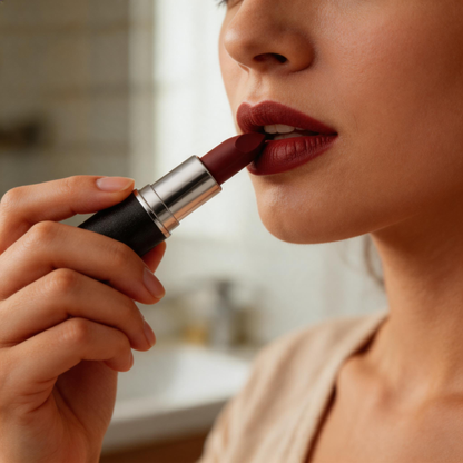 Velvet Matte Long-Lasting Lipstick in Classic Black Bullet Tube