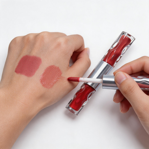 Dual-Ended Glassy Gloss & Velvet Lip Stain Duo in Metallic Tube