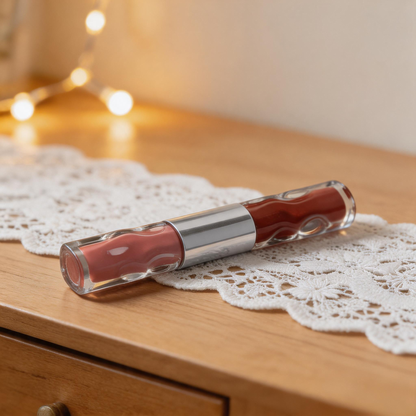 Dual-Ended Glassy Gloss & Velvet Lip Stain Duo in Metallic Tube