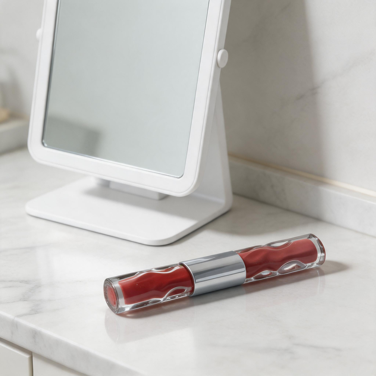 Dual-Ended Glassy Gloss & Velvet Lip Stain Duo in Metallic Tube