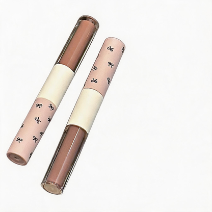 Dual-Ended Liquid Lipstick & Lip Gloss Duo in Cute Bow Case
