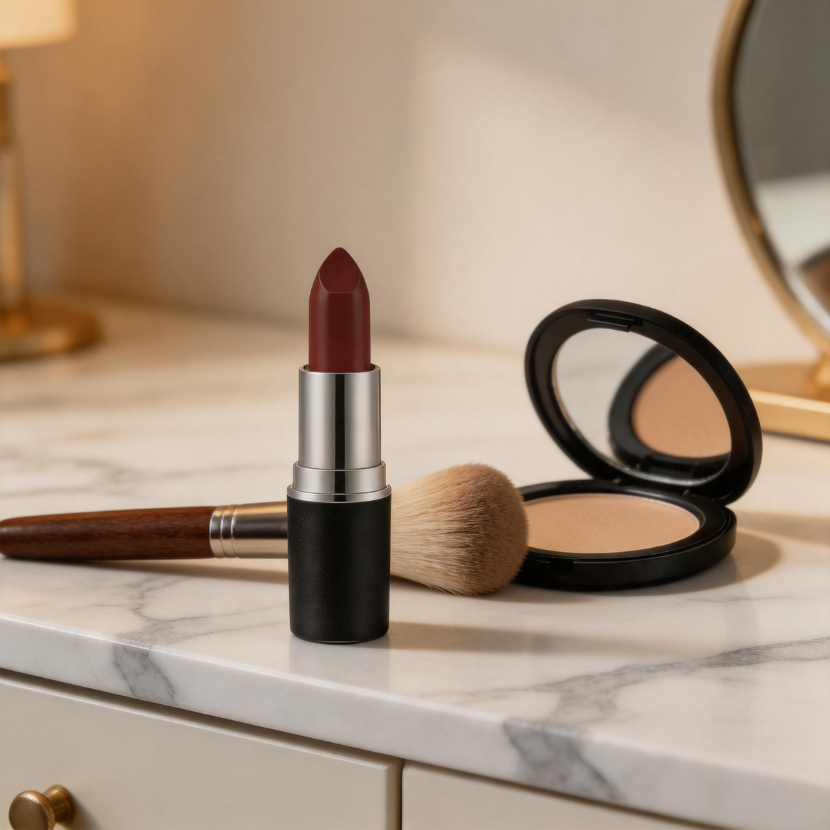 Velvet Matte Long-Lasting Lipstick in Classic Black Bullet Tube