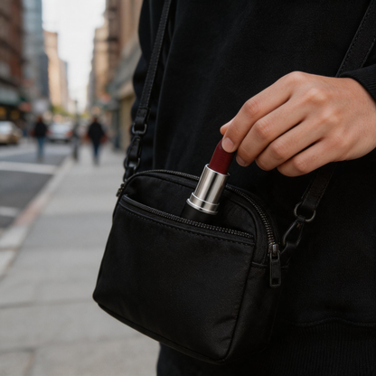 Velvet Matte Long-Lasting Lipstick in Classic Black Bullet Tube