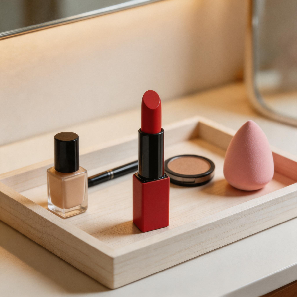 Nourishing Matte Red Lipstick Set in Bold Square Case