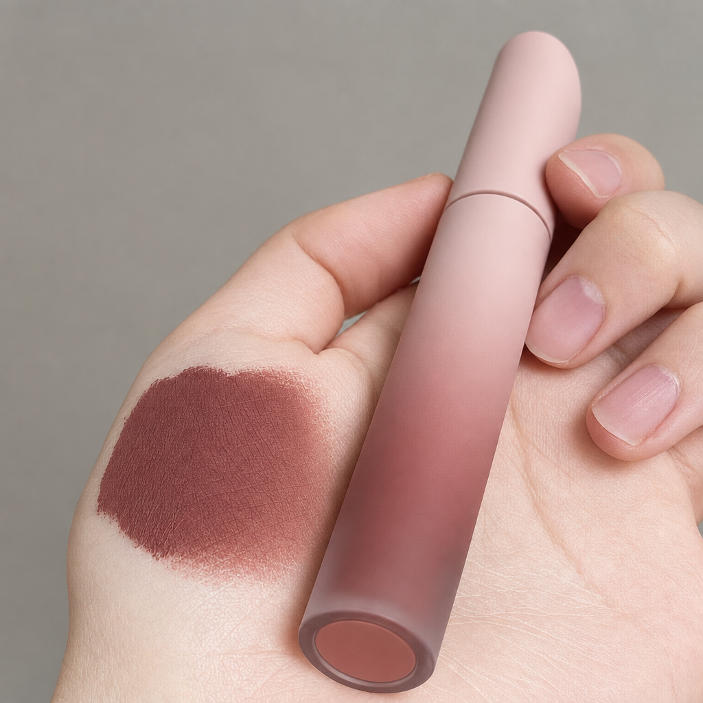 Velvet Matte Lip Mud in Frosted Pink Ombre Tube