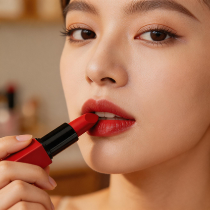 Nourishing Matte Red Lipstick Set in Bold Square Case