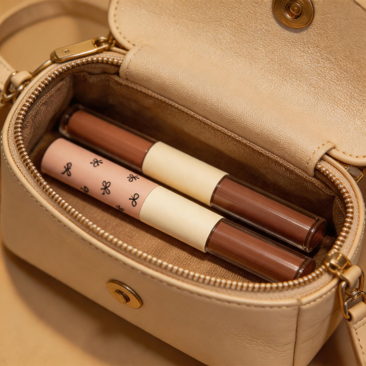 Dual-Ended Liquid Lipstick & Lip Gloss Duo in Cute Bow Case