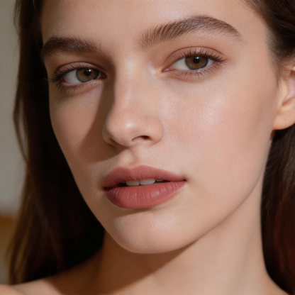 Velvet Matte Nude Lipstick in Sleek Silver Case